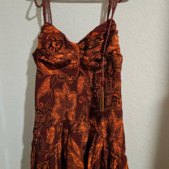 NWT L Farm Rio x Anthropologie Drop-Waist Printed Midi Dress - Picture 6 of 9